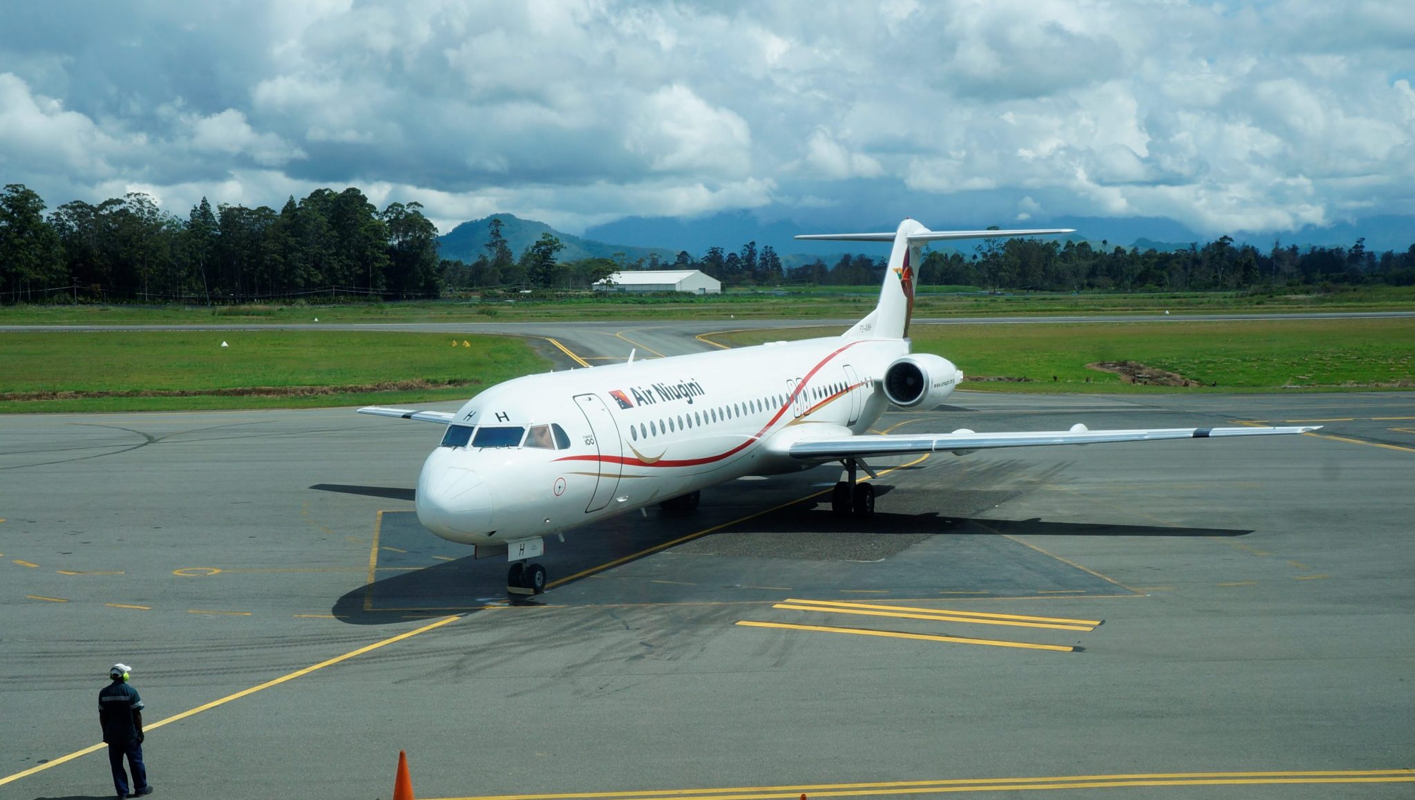 Fokker-100 Aircraft at Kagamuga International Airport in Mt Hagen